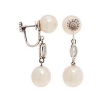 CULTURED PEARL AND DIAMOND EARCLIPS