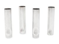 A Set of Four Elsa Peretti for Tiffany and Co. Italian Silver Thumbprint Bud Vases