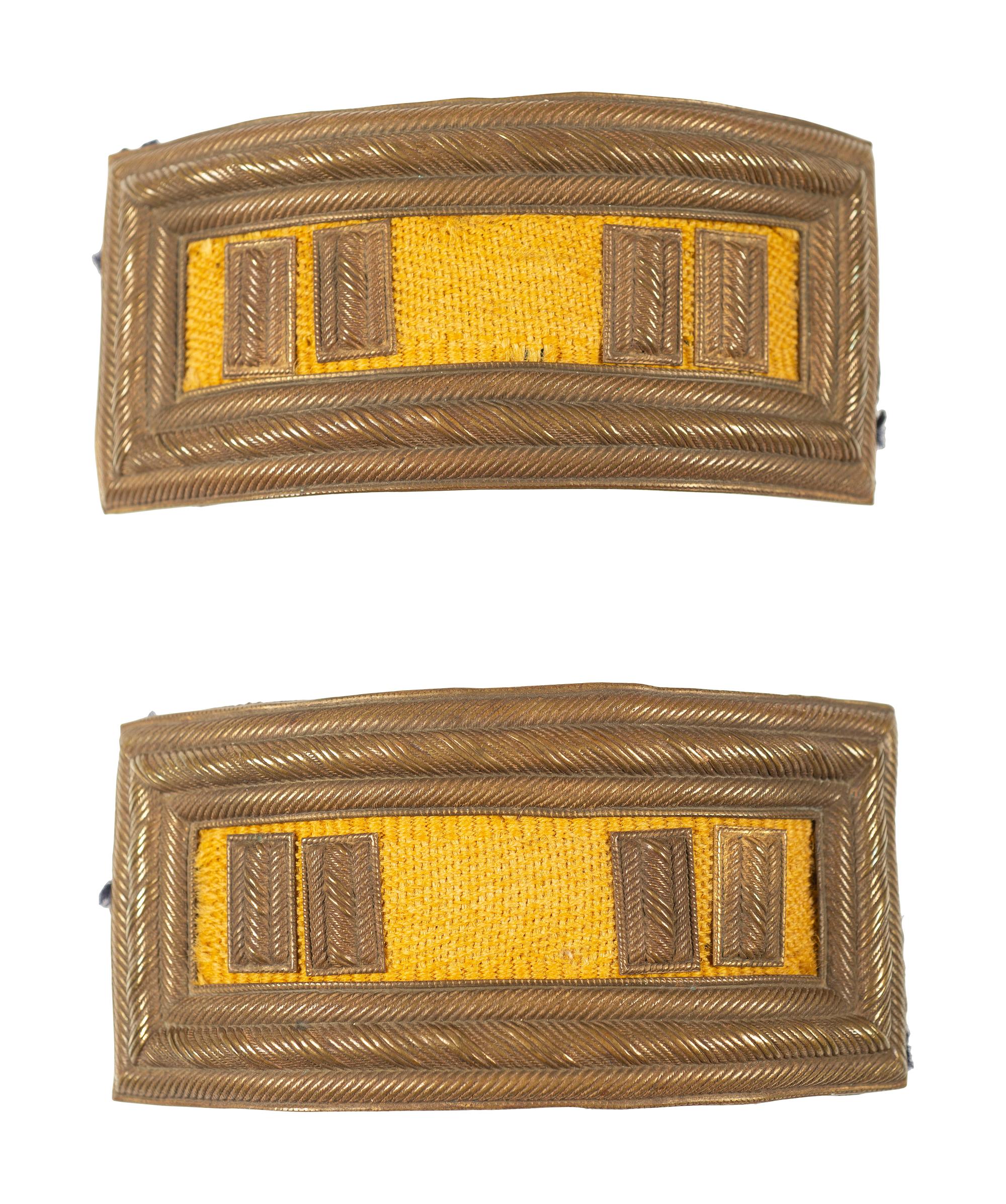 Civil War Smith Patent captain of cavalry shoulder straps.