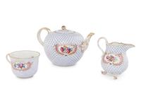 A Herend Porcelain Three-Piece Tea Service
