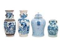 Four Chinese Blue and White Porcelain Vessels