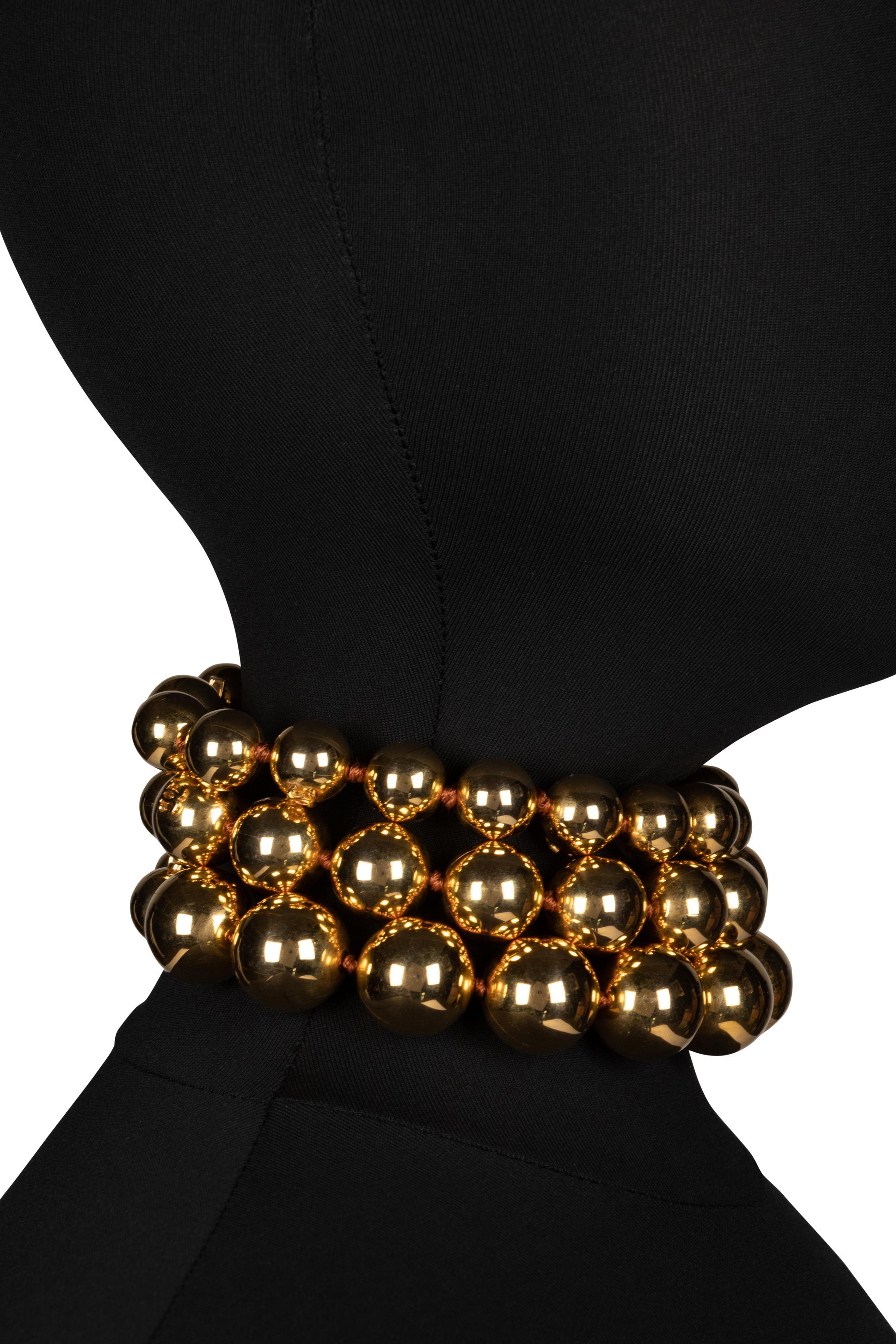 Chanel Gold-Tone Metal Ball Necklace, 1980s