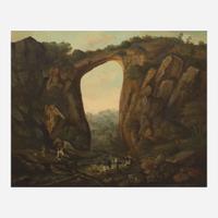 American School 19th century View of Natural Bridge with Visitors, Rockbridge, Virginia
