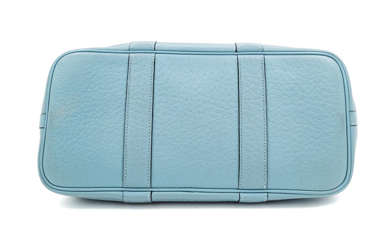 Hermès Blue Garden Party Bag, 2009 7.75" H x 11.5" W x 5.25" D; Handle drop: 4.25"