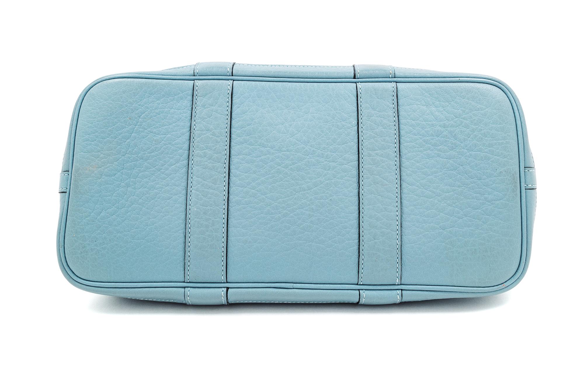 Hermès Blue Garden Party Bag, 2009 7.75" H x 11.5" W x 5.25" D; Handle drop: 4.25"