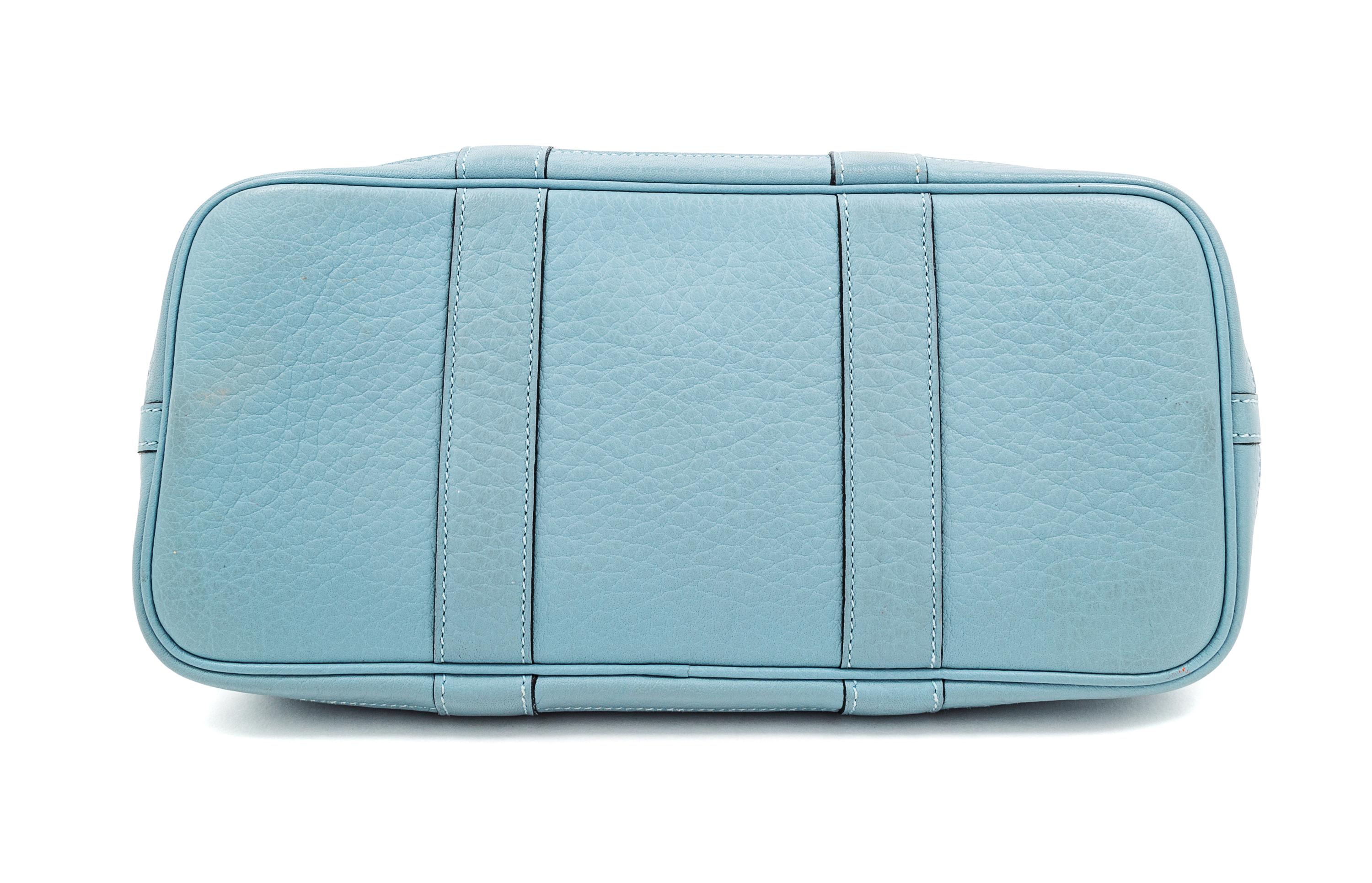 Hermès Blue Garden Party Bag, 2009 7.75" H x 11.5" W x 5.25" D; Handle drop: 4.25"