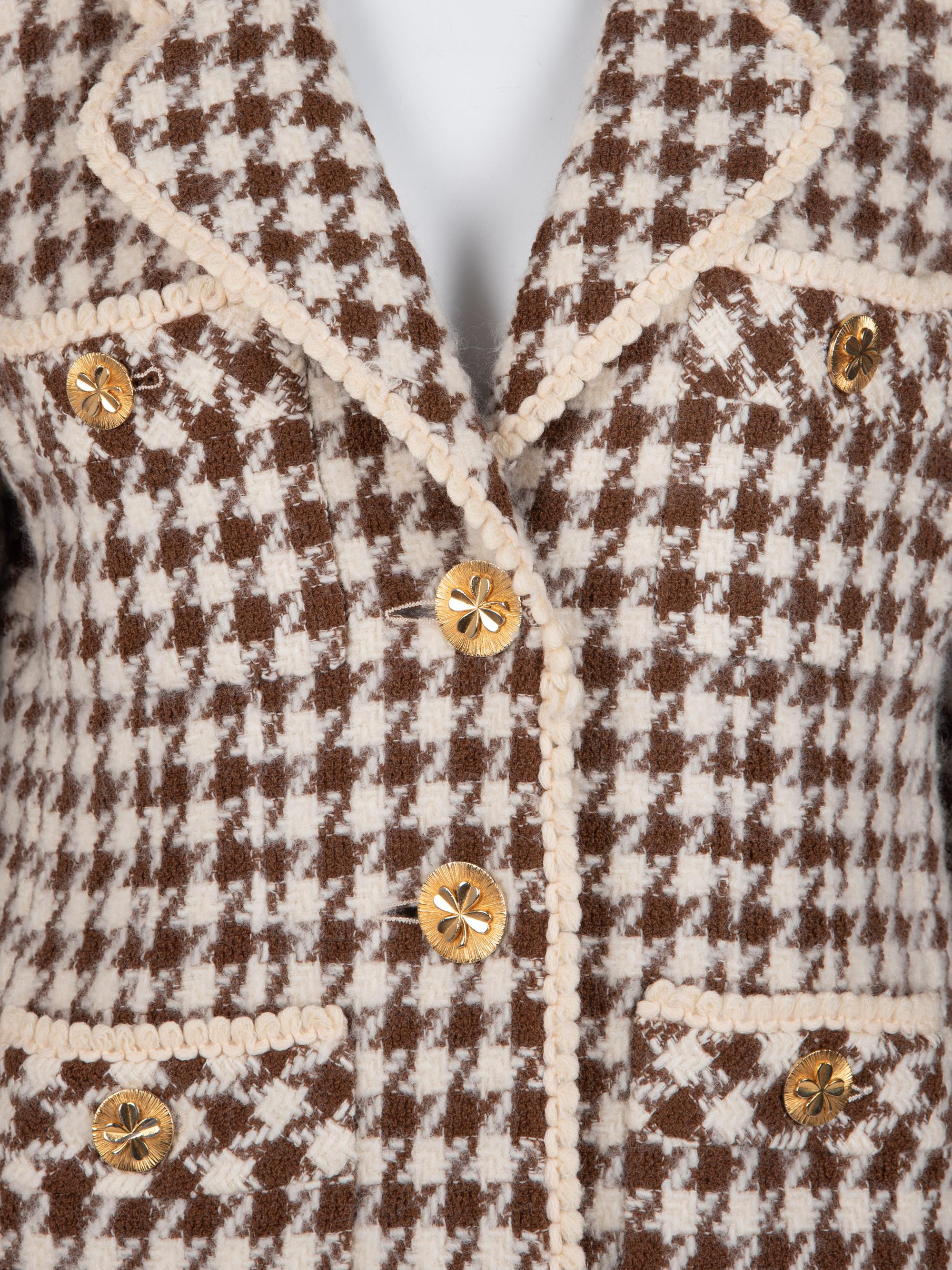 Chanel Two-Piece Houndstooth Skirt Suit, 1990s