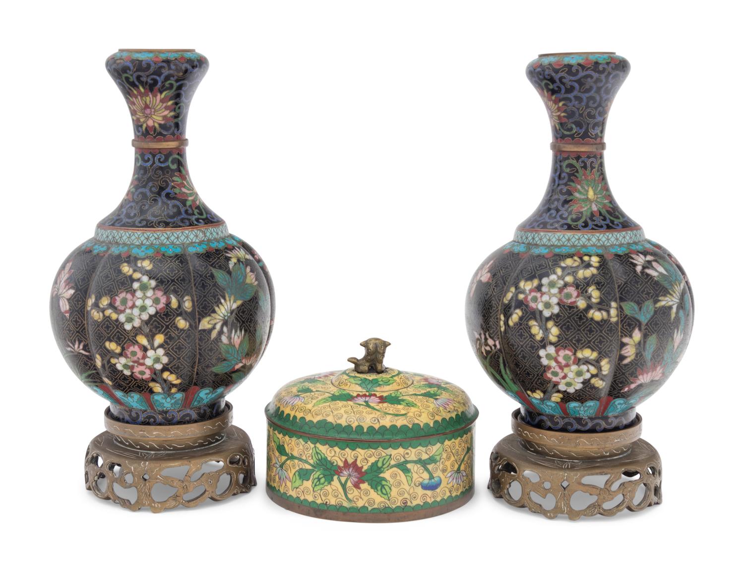 Three Chinese Cloisonné Vessels