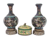 Three Chinese Cloisonné Vessels