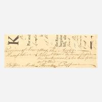 [Declaration of Independence] [New Hampshire] Thornton, Matthew Partially-Printed Fragment, signed