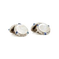 CARTIER, ART DECO, PLATINUM, SAPPHIRE AND DIAMOND CUFFLINKS