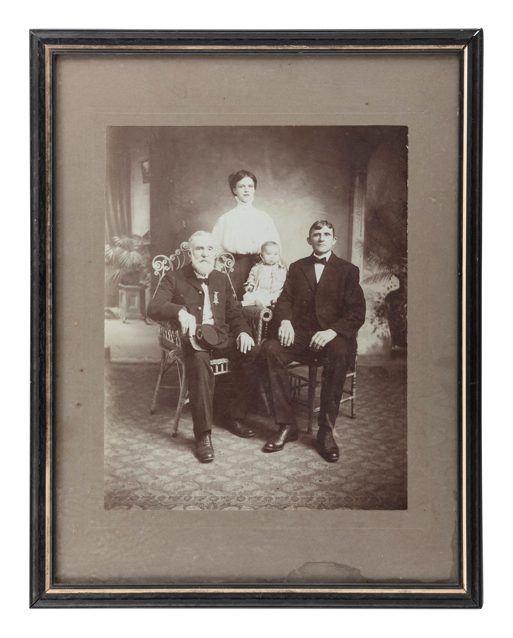 [CIVIL WAR]. A group of 5 items identified to Private Reuben Morris (3), 4th Iowa Cavalry, and John Spence, 24th Kentucky Infy., DOW, incl. photographs and documents.