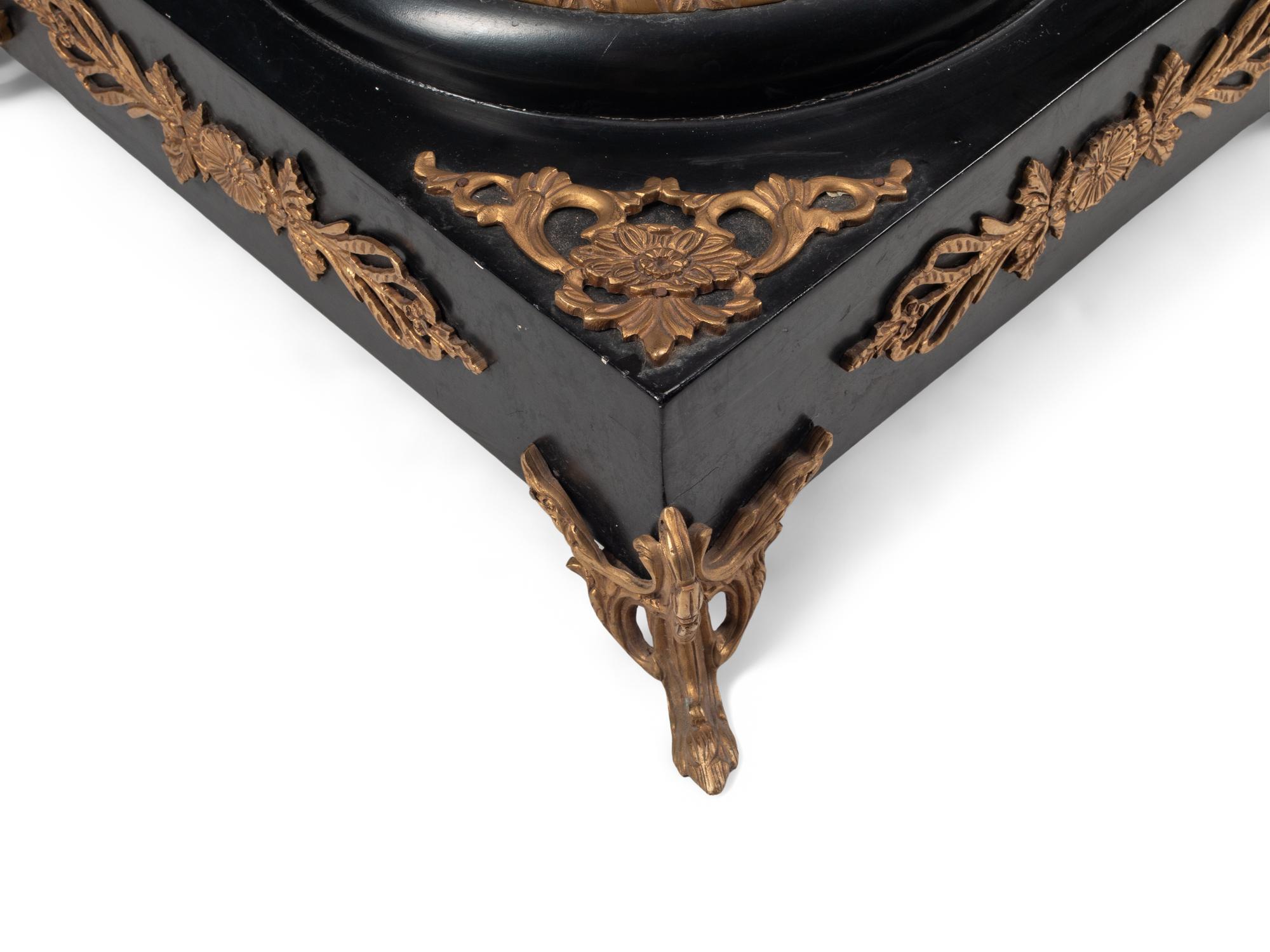 A Pair of Continental Painted and Parcel Gilt Marble-Top Pedestals