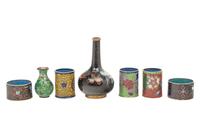 Seven Japanese Cloisonné Miniature Articles