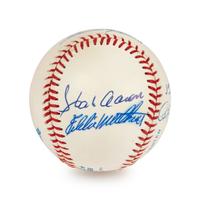 A 500 Home Run Club Signed Autograph Baseball Including Hank Aaron and Willie Mays (Six Signatures, Beckett Authentication Services BAS Certified),