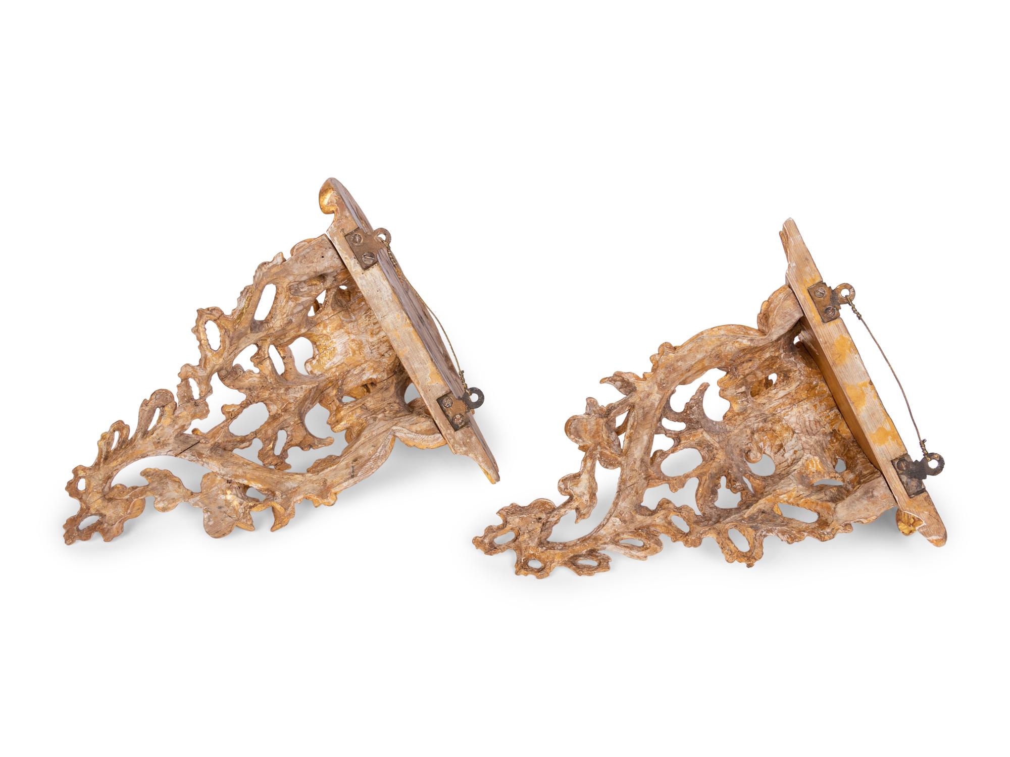 A Pair of George III Giltwood Wall Brackets
