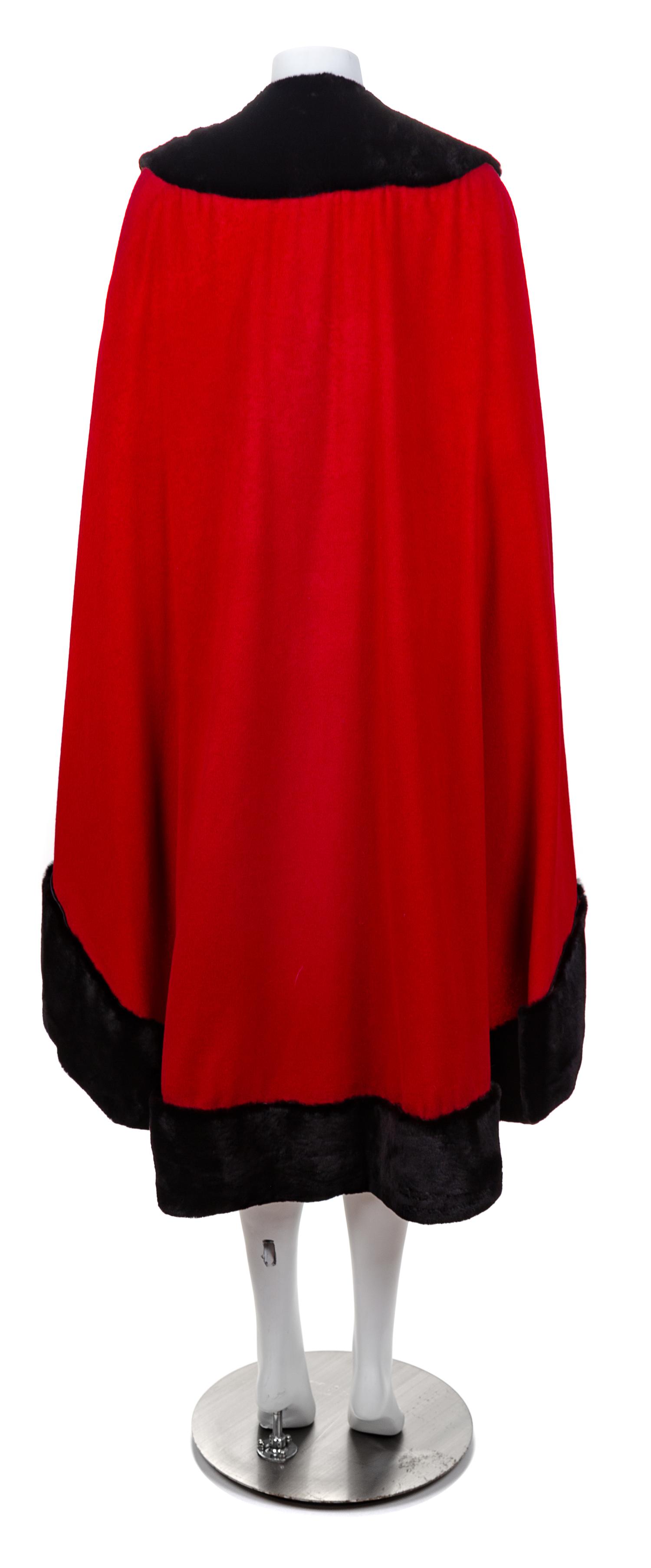 A Maximilian Red Cashmere Cape, No size.
