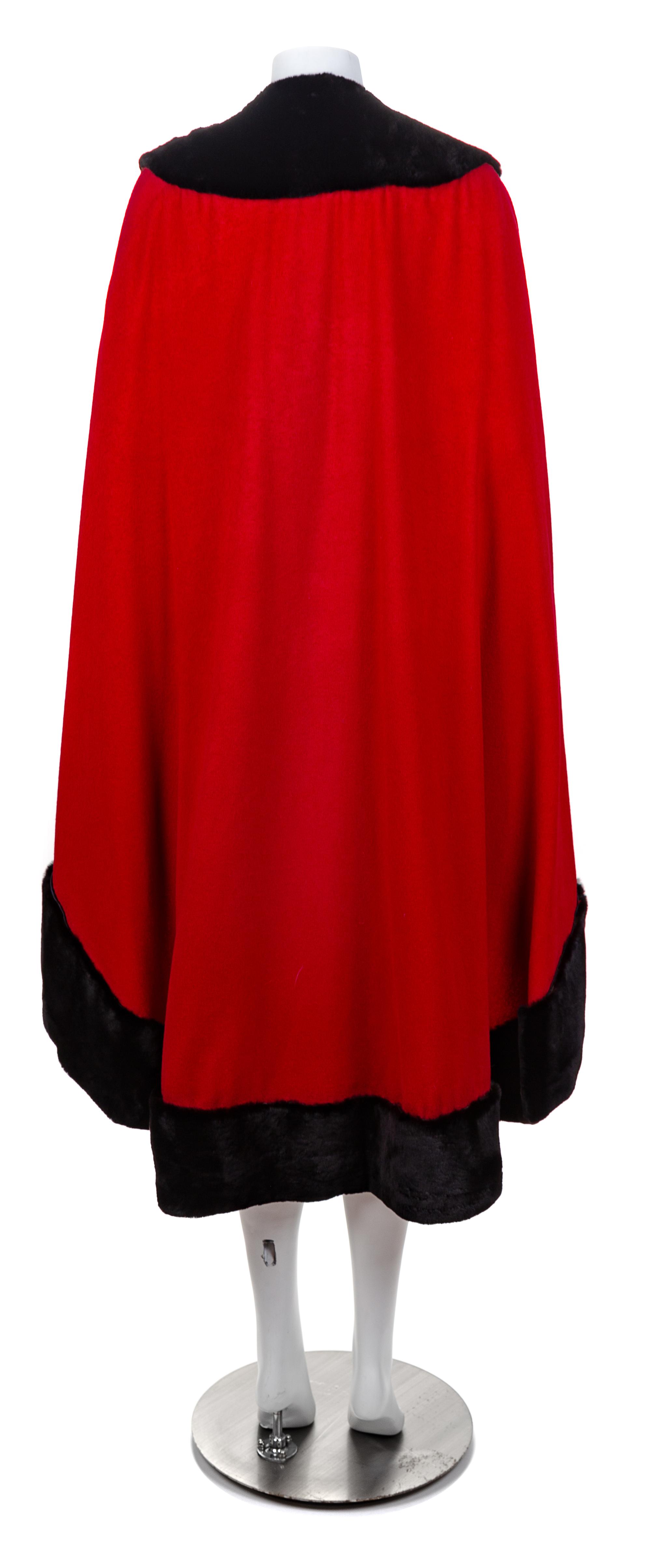 A Maximilian Red Cashmere Cape, No size.