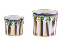 A Versace Wild Flora Porcelain Champagne Bucket and Ice Bucket