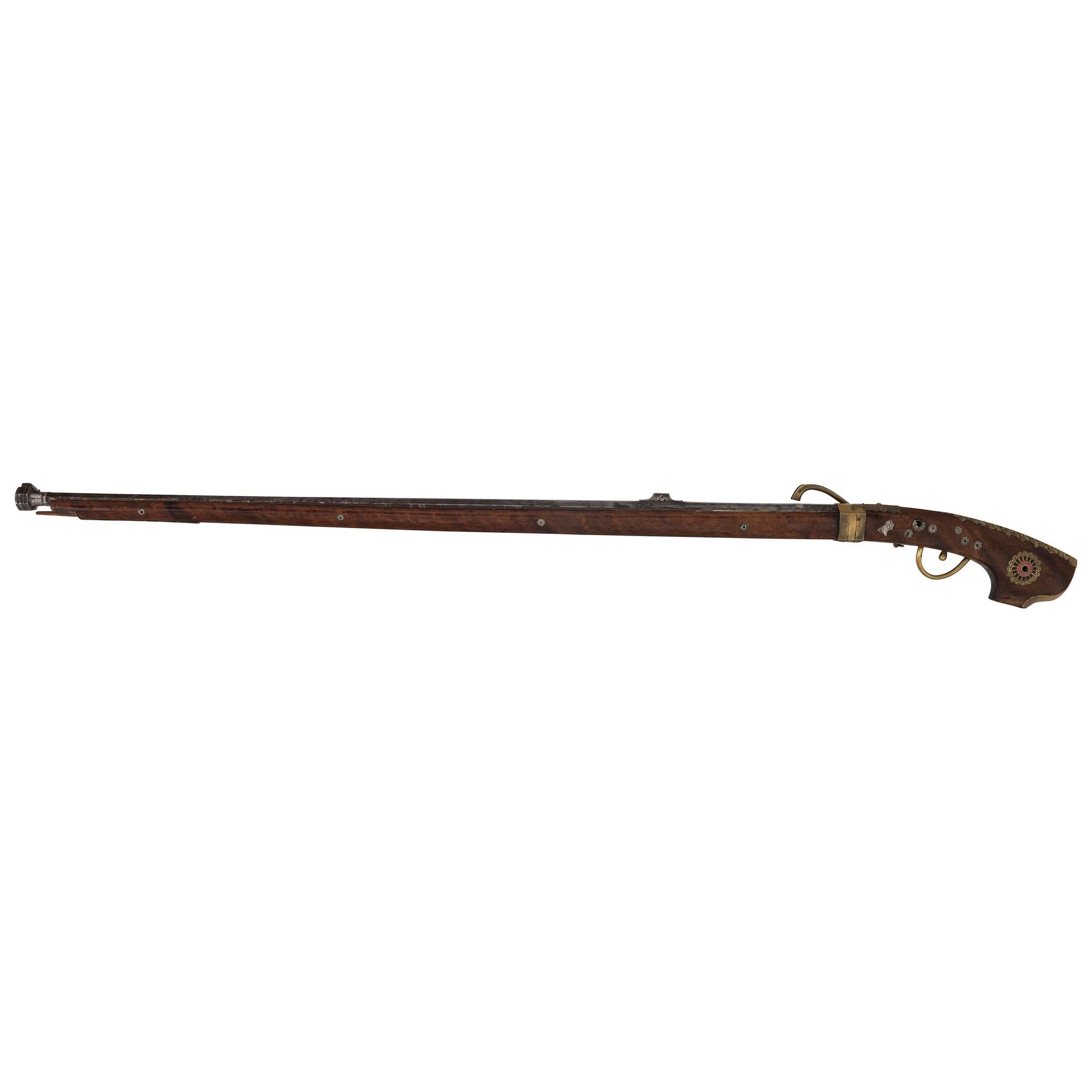 Japanese Tanegashima Matchlock with Powderflasks and Portfolio with Provenance Related to US Army 2nd Lt. Ralph M. Setser