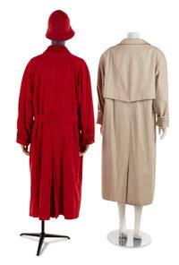Two Hermes Trench Coats and a Matching Rain Cap, 1980-90s