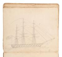 [MARITIME]. Log of the Barques Wavelet , Looling , and J.H. Wills documenting journeys in East Asia, ca 1862-1865. [ With: ] Notebook containing sea shanties and sketches of ships, ca 1862-63.