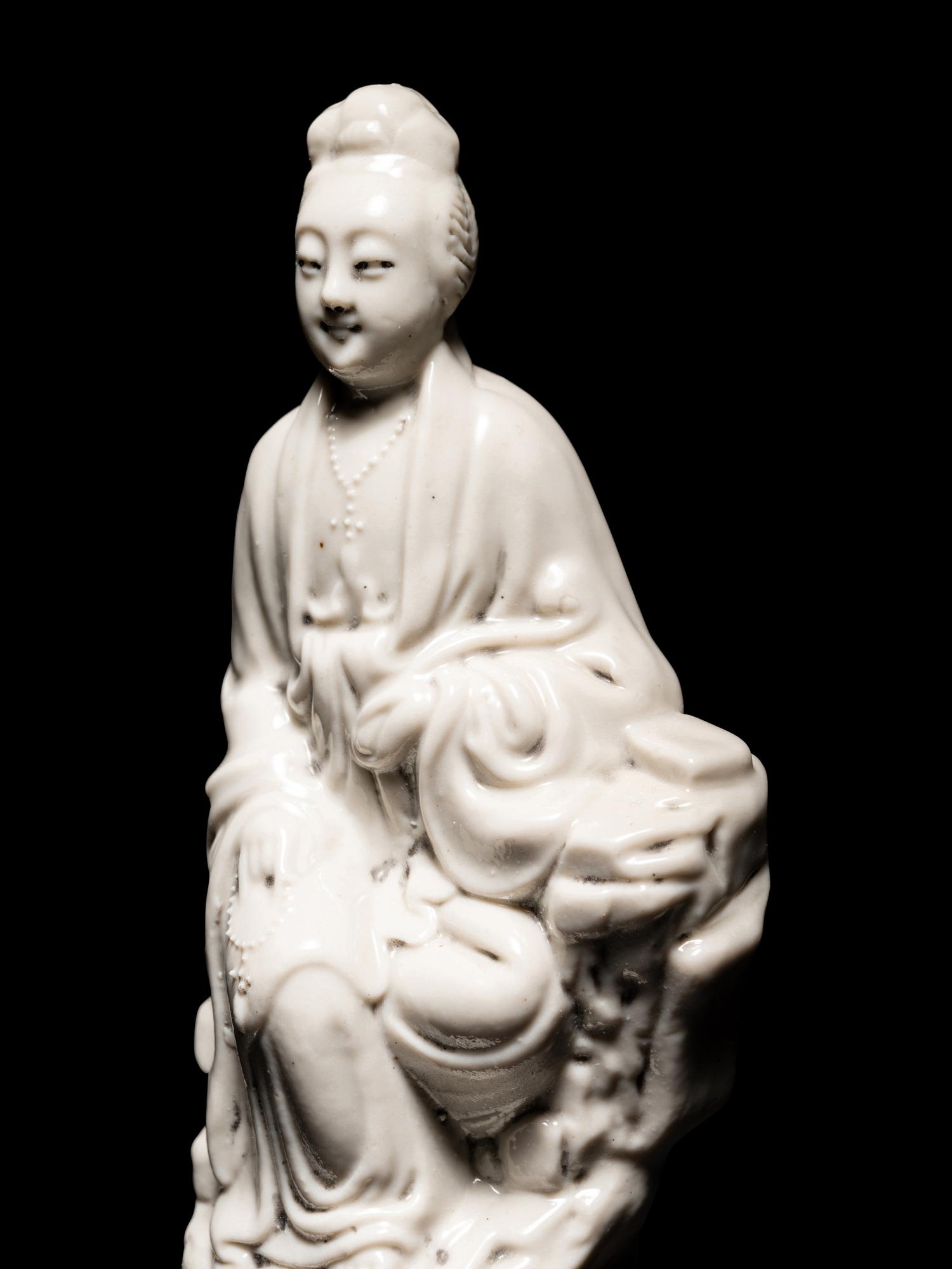 A Chinese Blanc-de-Chine Figure of Guanyin