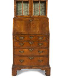 A George I Style Walnut Bureau Bookcase
