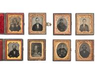 [EARLY PHOTOGRAPHY]. 42 ninth plate ambrotypes and tintypes of men, women, & children.