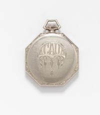 A 14 Karat White Gold Open Face Pocket Watch, Howard Watch Co.,