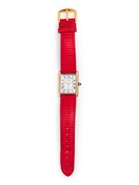 CARTIER, GOLD-PLATED 'TANK' WRISTWATCH