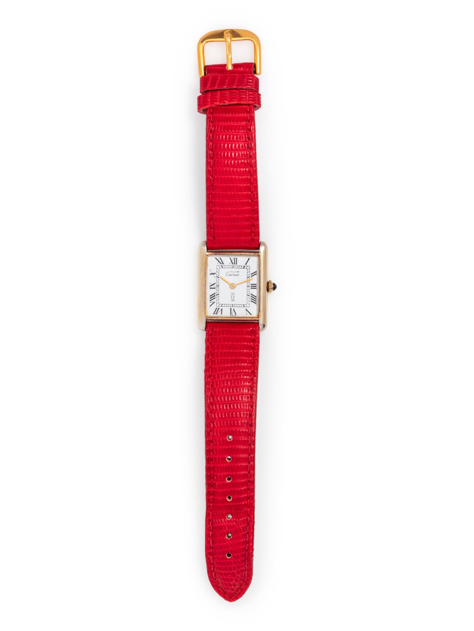 CARTIER, GOLD-PLATED 'TANK' WRISTWATCH
