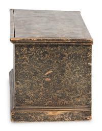 A Country Dark Blue Grain Painted Blanket Chest