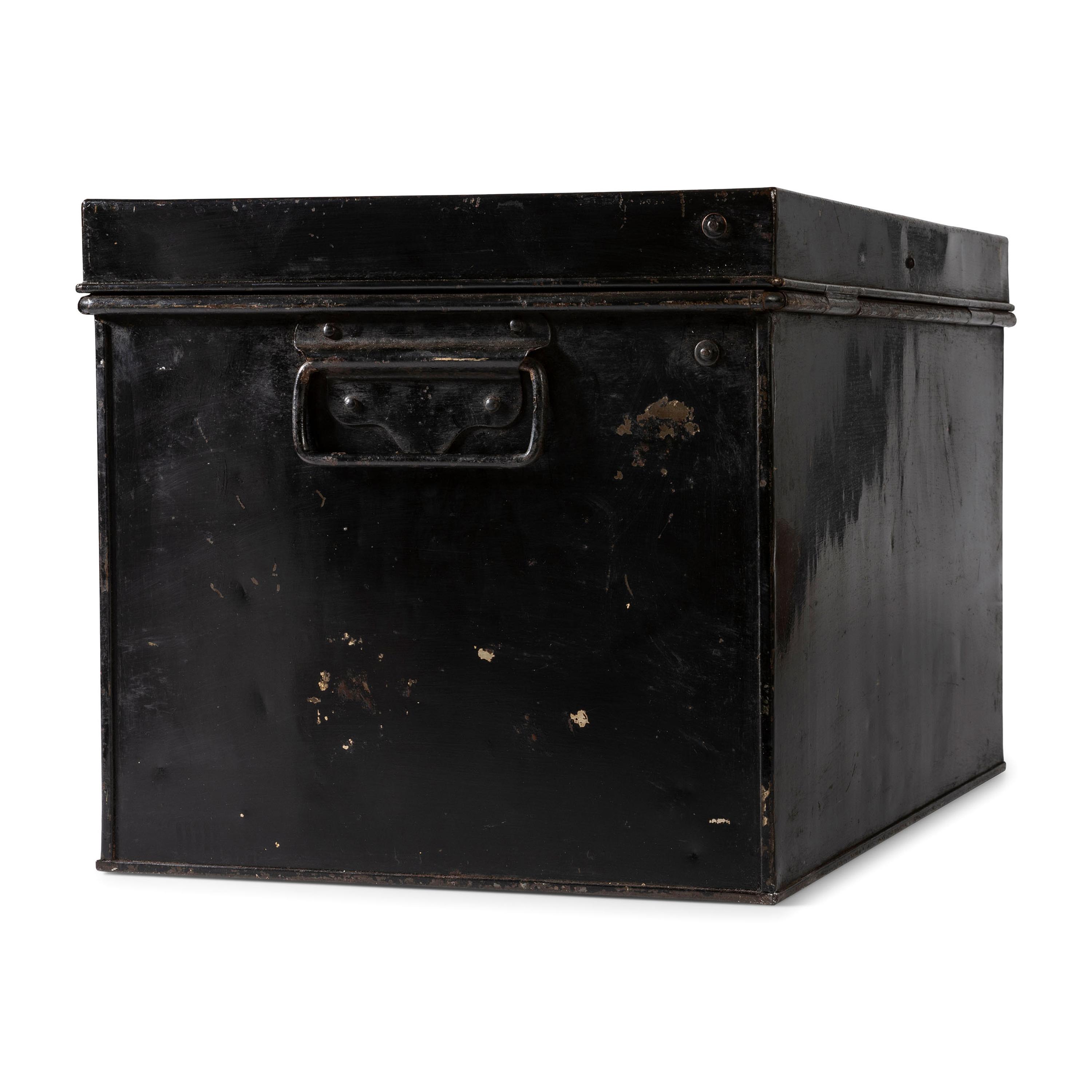 A Painted Tin Morphine Storage Box