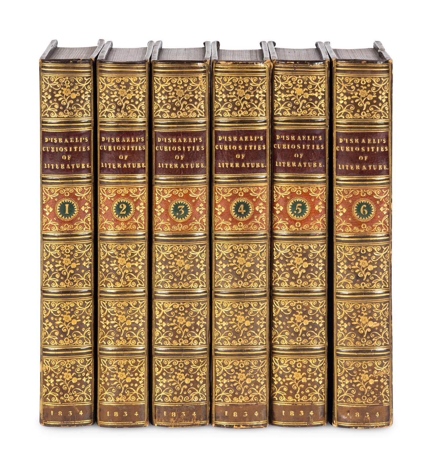 [BINDINGS]. A group of 175 volumes, most in fine full or half leather bindings, including works relating to American and European literature and poetry.
