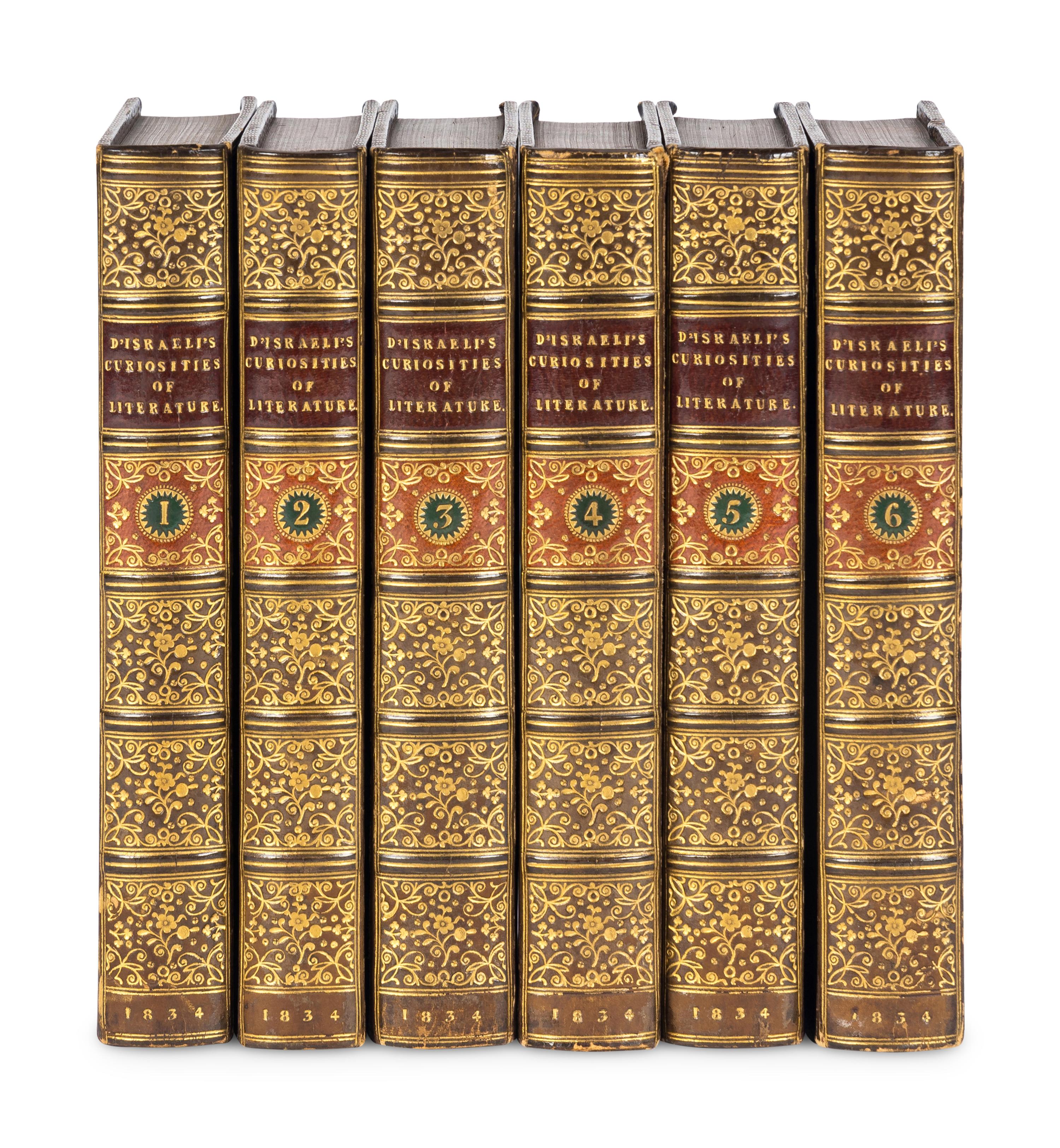[BINDINGS]. A group of 175 volumes, most in fine full or half leather bindings, including works relating to American and European literature and poetry.