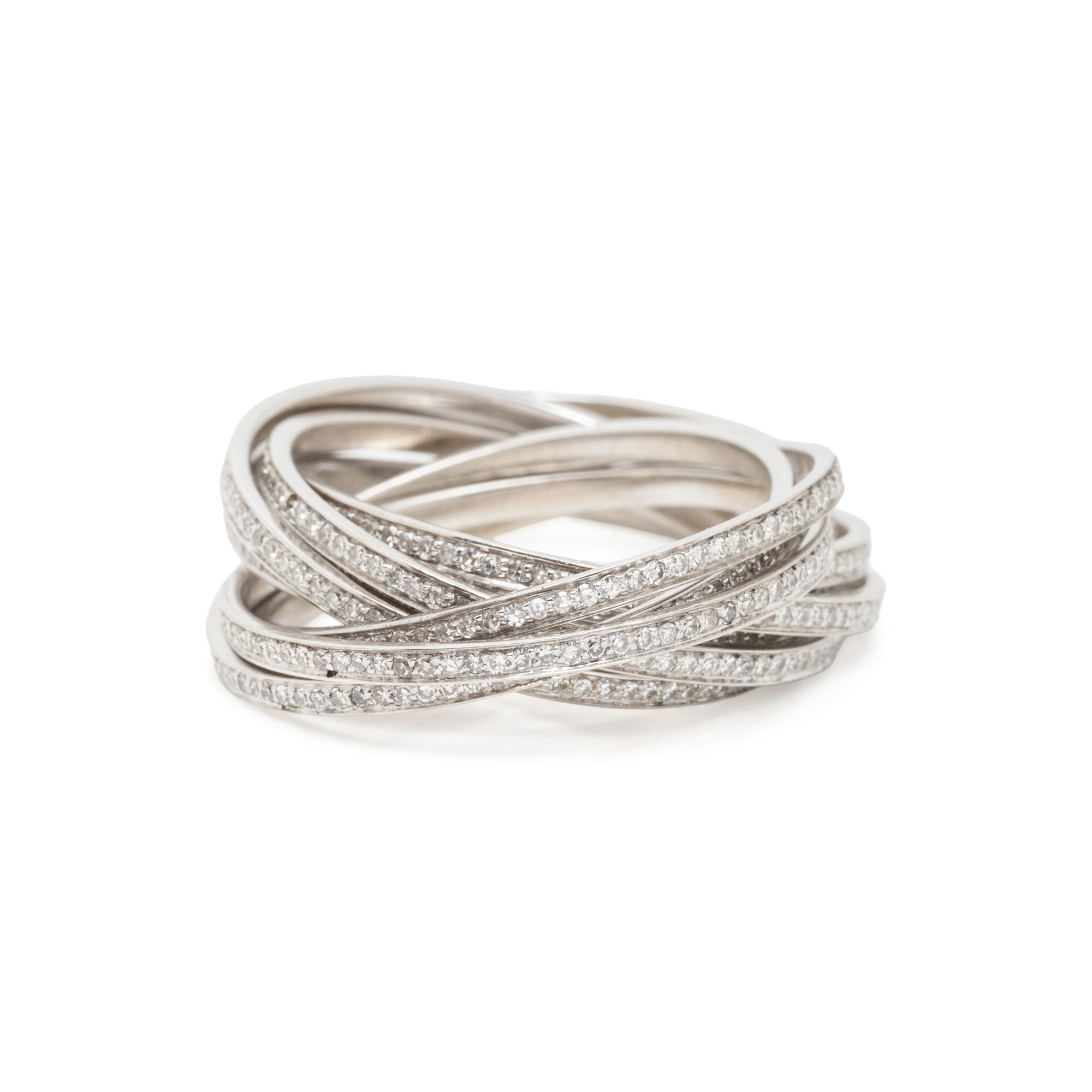 SHAY, WHITE GOLD AND DIAMOND 'ROLLING ORBIT' RING