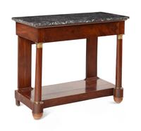 An Empire Style Gilt Bronze Mounted Mahogany Marble-Top Pier Table