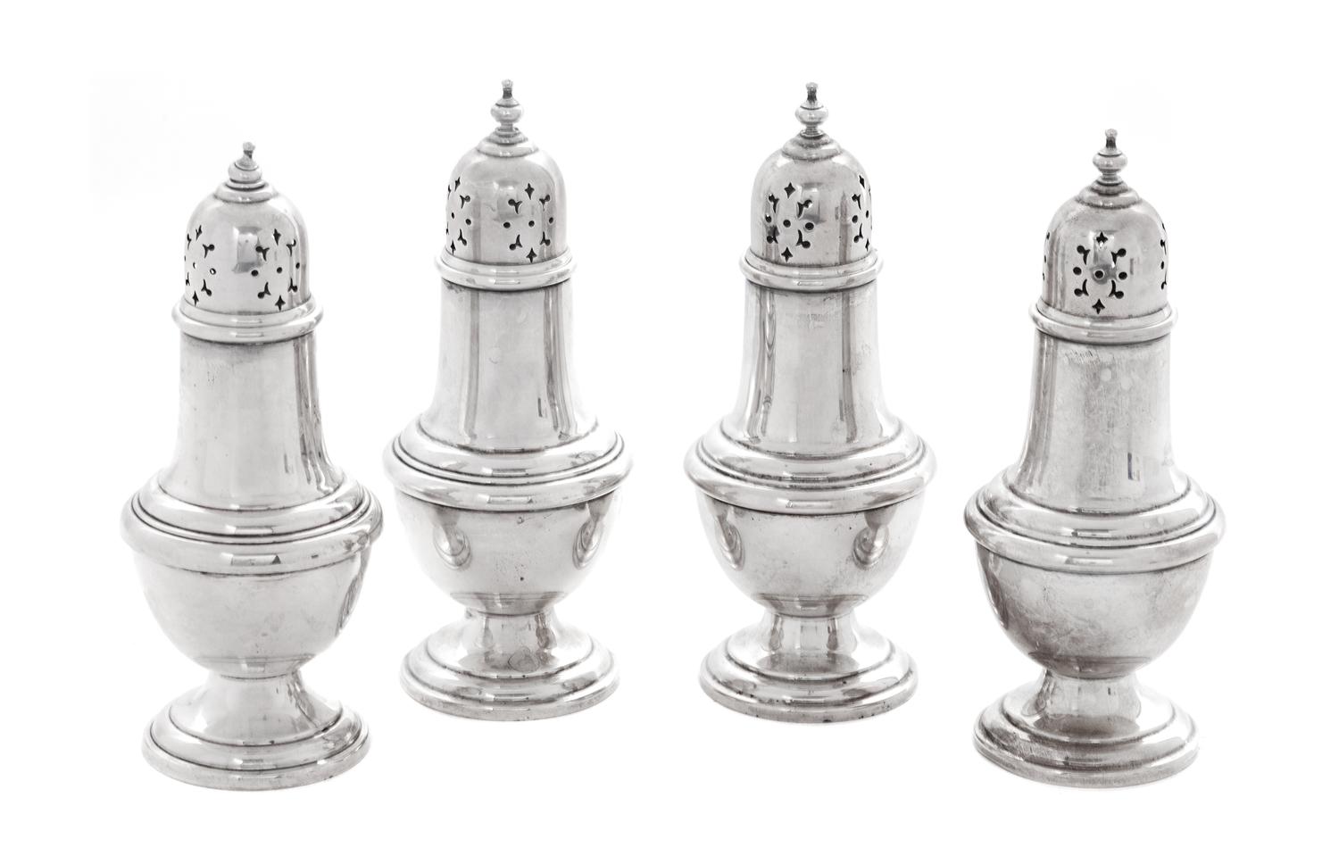 A Set of Four American Silver Casters, Gorham Mfg. Co., Providence, RI,
