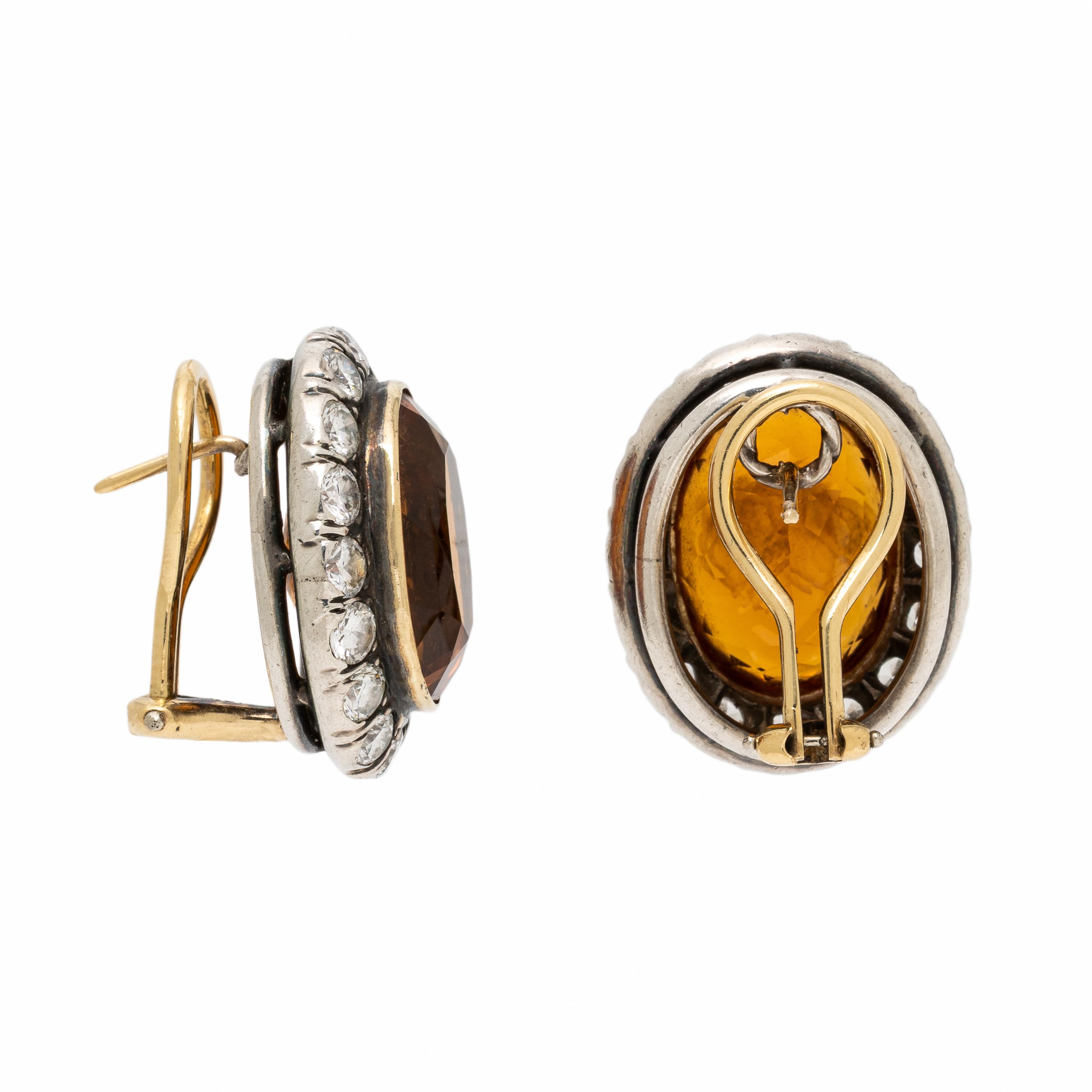 Citrine and Diamond Earrings