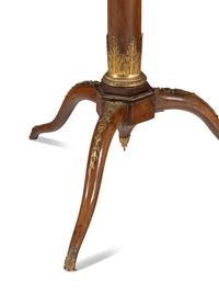 A Louis XVI Gilt Bronze Mounted Mahogany Lumachella Marble-Inset Guéridon