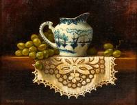 Diana Harvey, (20th century), Still Life with Porcelain Pitchers and Fruit (two works)