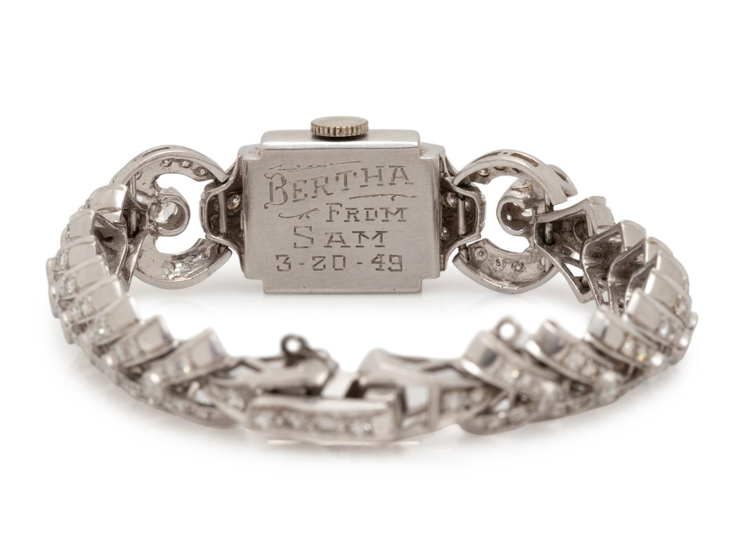 HAMILTON, PLATINUM AND DIAMOND WRISTWATCH