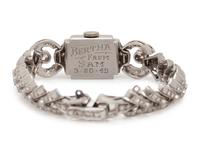 HAMILTON, PLATINUM AND DIAMOND WRISTWATCH