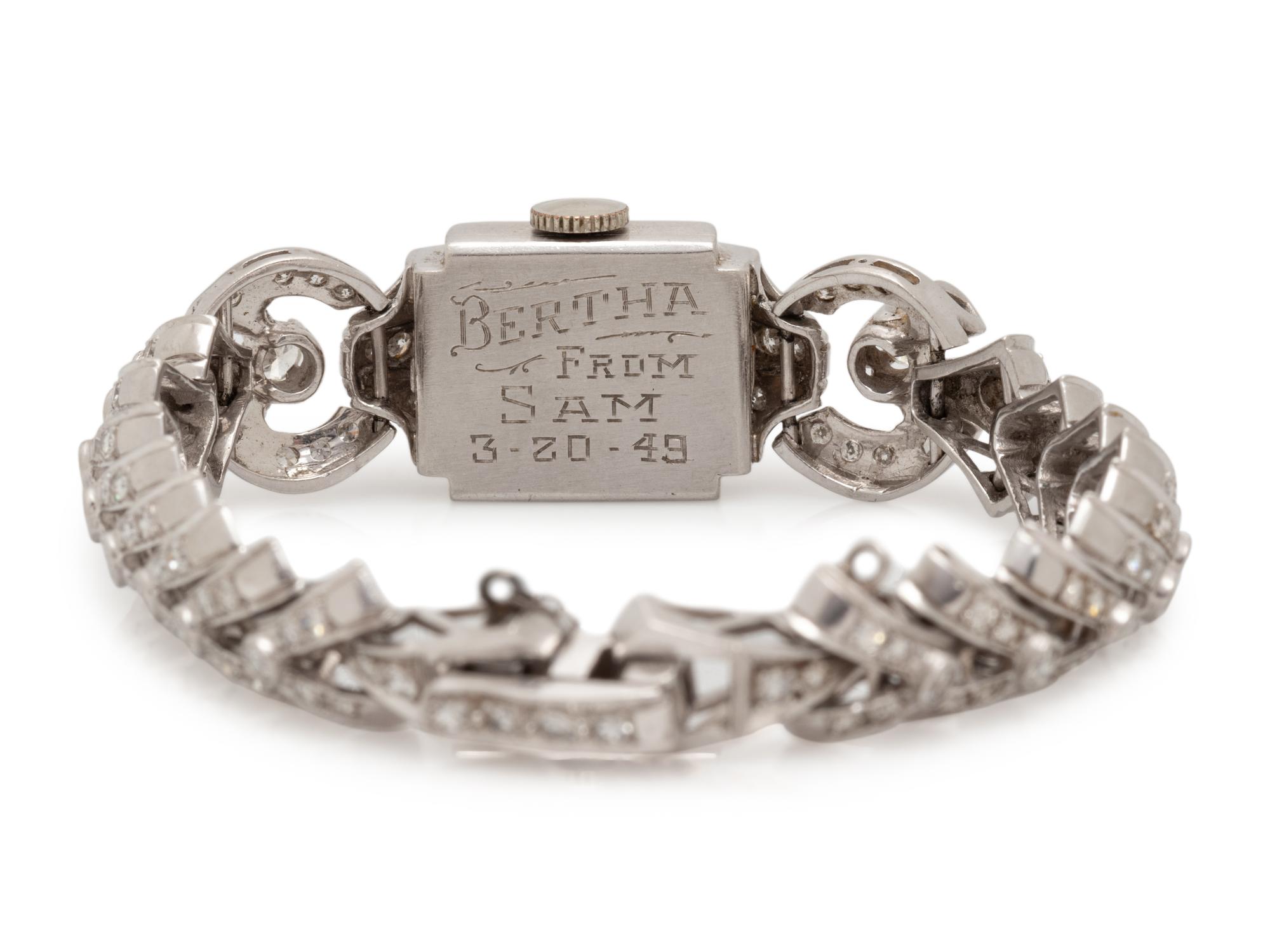 HAMILTON, PLATINUM AND DIAMOND WRISTWATCH