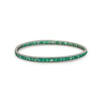 VAN CLEEF & ARPELS, ART DECO, EMERALD BANGLE BRACELET