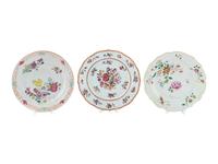 Three Chinese Export Porcelain Plates