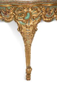 A Pair of Italian Painted and Parcel Gilt Console Tables