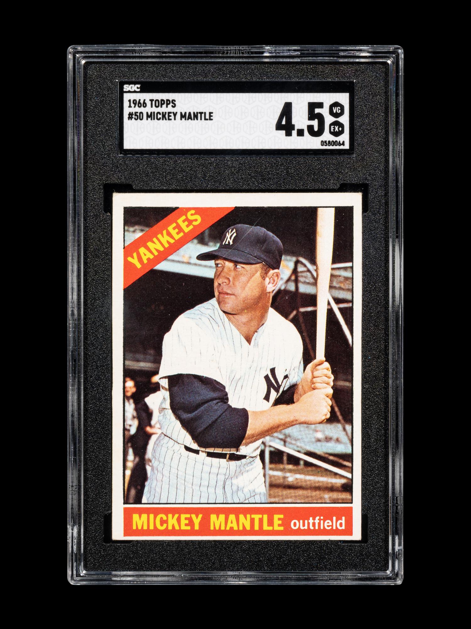 A 1966 Topps Mickey Mantle Baseball Card No. 50 (SGC 4.5 VG/EX+)
