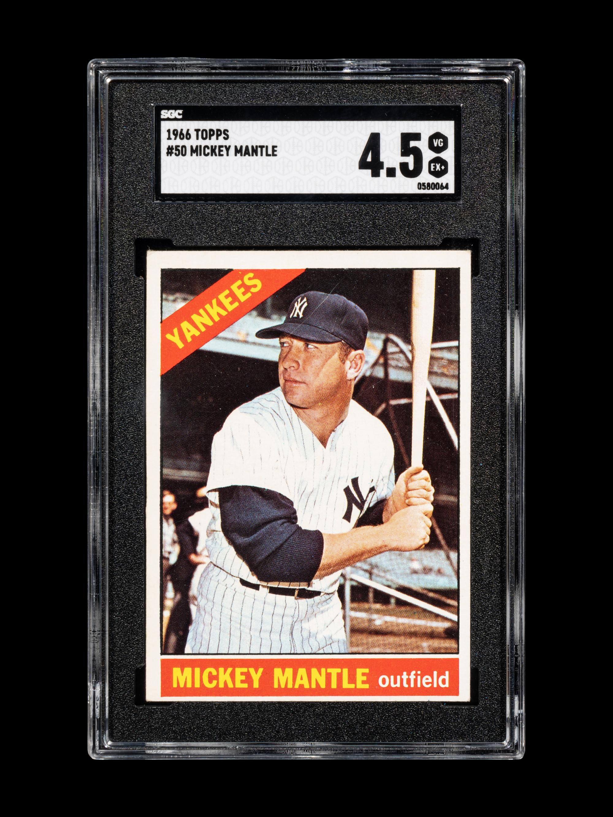A 1966 Topps Mickey Mantle Baseball Card No. 50 (SGC 4.5 VG/EX+)